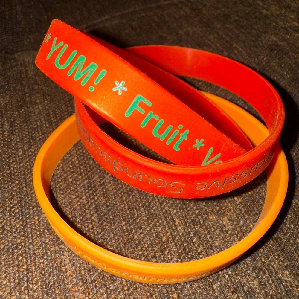 Orange and Red Silicone Bracelets